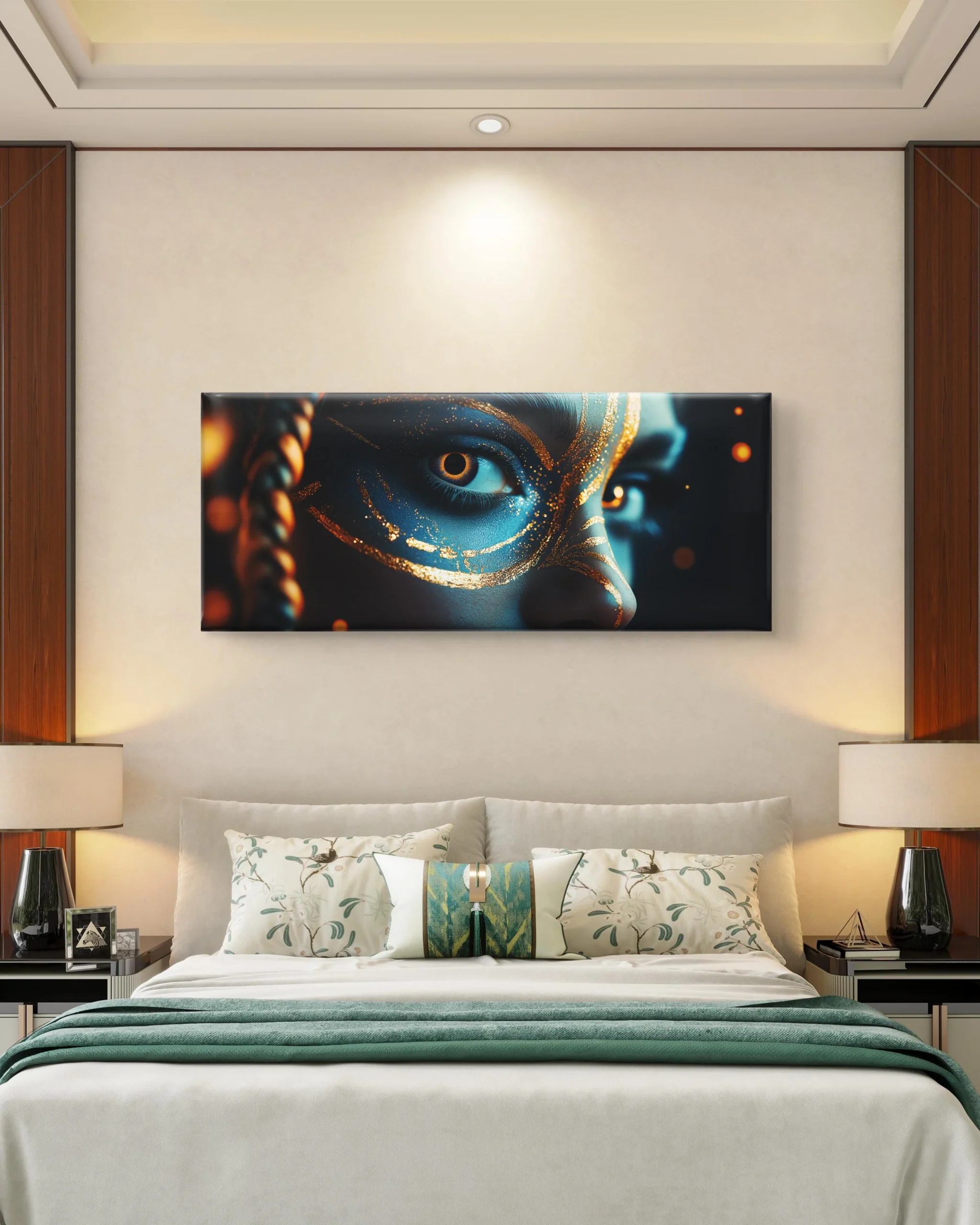 Tribal Blue Golden Eye Canvas