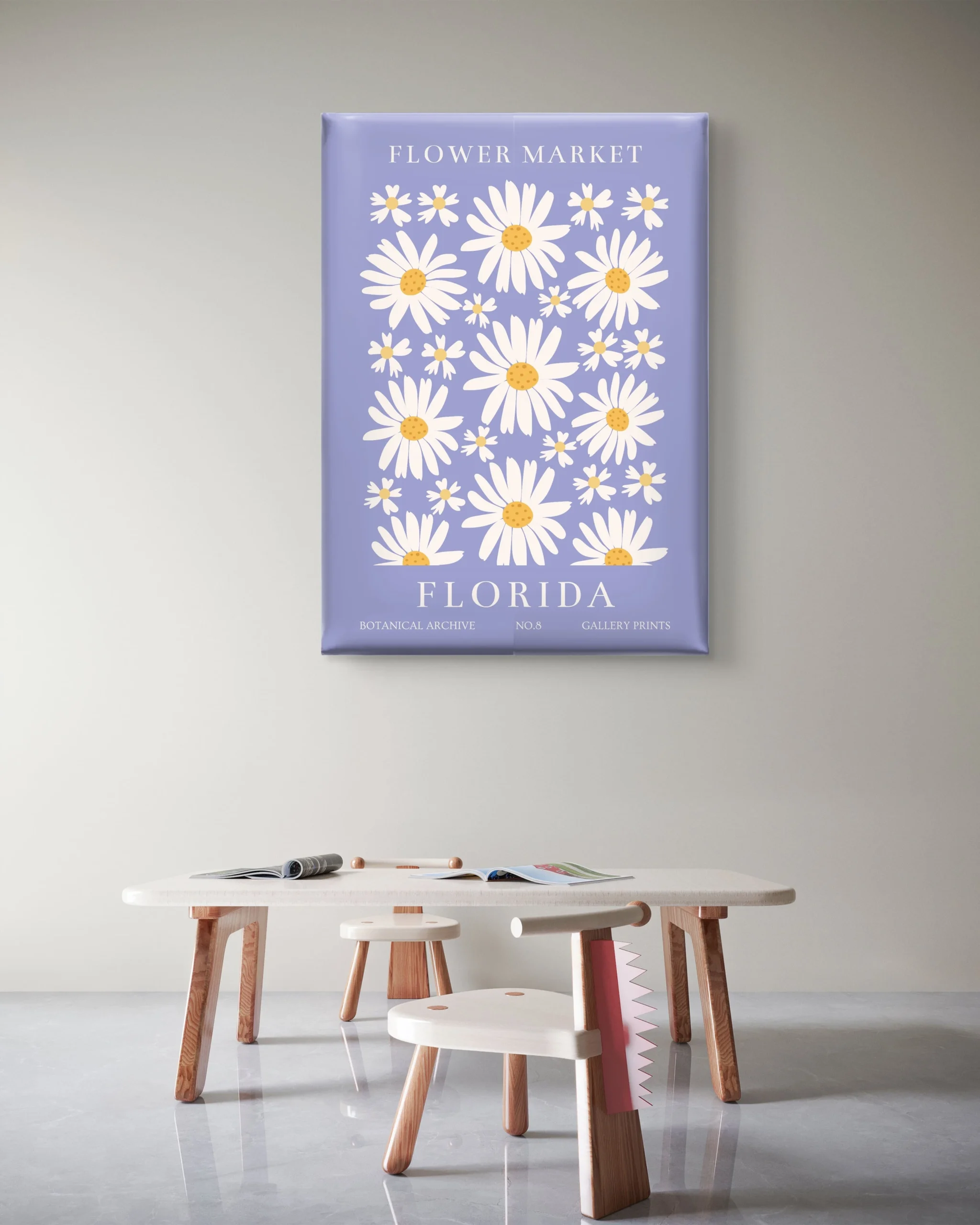 Daisy Lavender Pattern Canvas